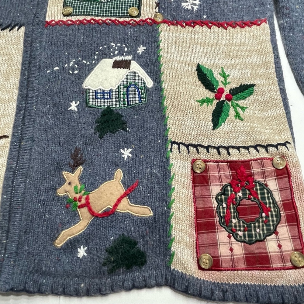 Basic Editions Vintage Patchwork Zip Up Cardigan … - image 7